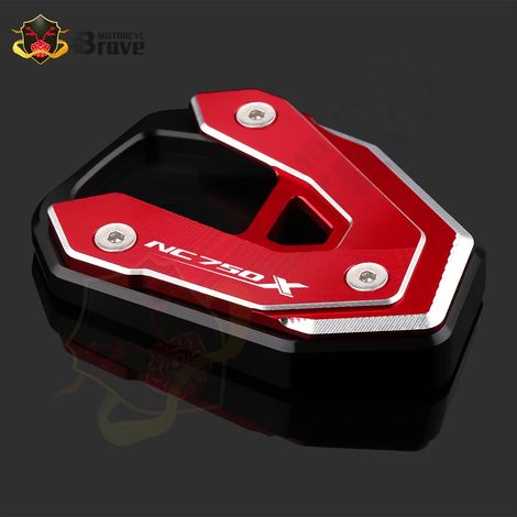 (NC750x Rouge) Compatible avec Honda NC750X NC 750 X / DCT 2021 2022 2023. Extension de béquille latérale, support et plaque de support. Accessoires moto maxpower (1/4)