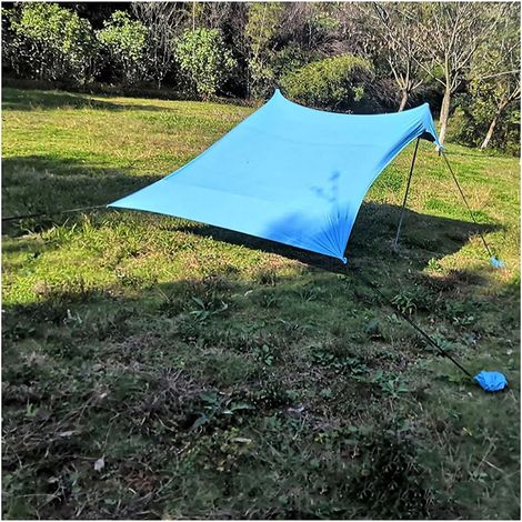Strand Schatten Zelt Familie Strand Sonnenschutz UV Schutz Tragbare Sonnenschutz Portable Baldachin Strand Zelte Mit Sandsack Anker für Camping Gärten Picknicks,Blau,210 170 150cm (1/4)