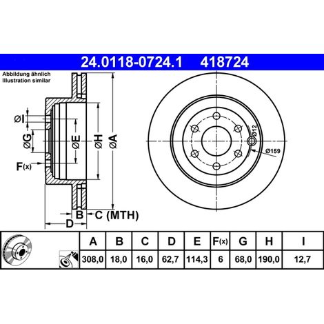 Lot de 2 Disques de frein ATE 24.0118-0724.1 NISSAN 43206-EB300