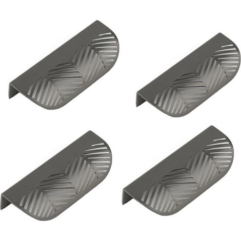 4pcs Forme des Feuilles Cabinet Pulls Laiton Doré Poignées De Meubles De Cuisine Porte De Cuivre Tirettes De Tiroir,(Gris)