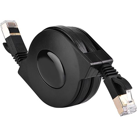 Câble Ethernet Plat CAT7 Blindé 600MHz RJ45 Rétractable pour Réseau LAN (1/5)