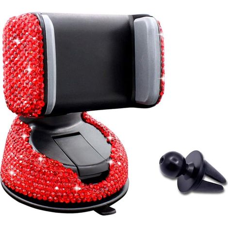 Support Téléphone Voiture Pare-Brise Tableau De Bord Climatisation - Rotatif 360° - Largeur Réglable 58 à 78 mm - Compatible Smartphone GPS - 1 Pièce (1/5)