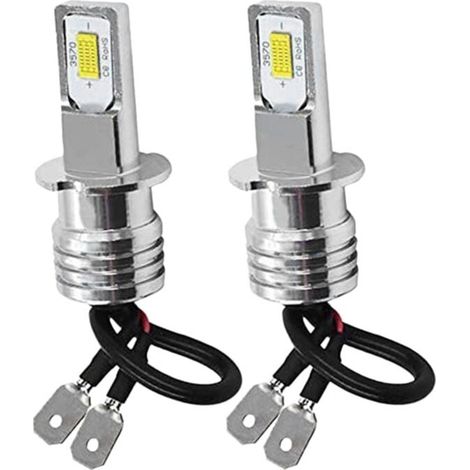 Kit De 2 Ampoules LED H3 Anti-Brouillard Blanc Froid 6000K Haute Luminosité (1/4)