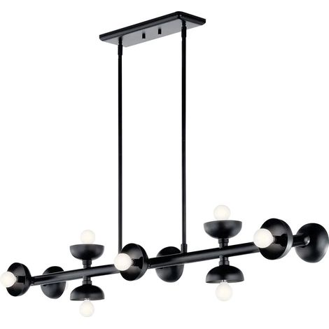 Lampada sospesa Palta loft nera 122cm 10xE14 Kichler (1/5)