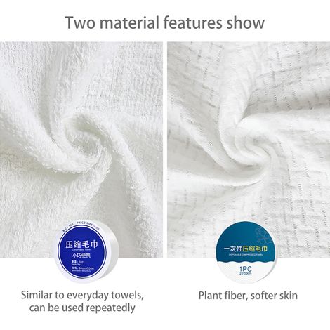5PCS serviettes compressées coton polyester 25x50 cm pour camping voyage légères pratiques à emporter