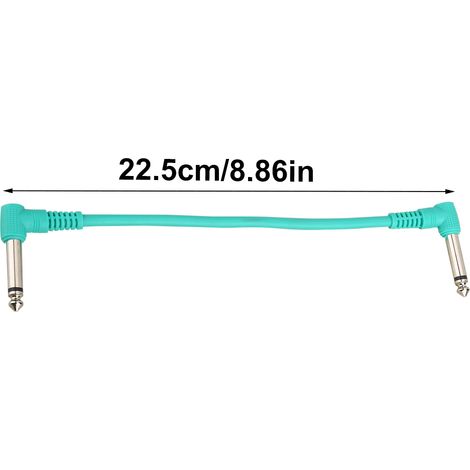6 Câbles Audio Angle Droit 6,35mm pour Pédales d'Effet Guitare Électrique, Cordons RCA Jack Inclinés, Lot de 6, Connecteurs Robustes (1/5)