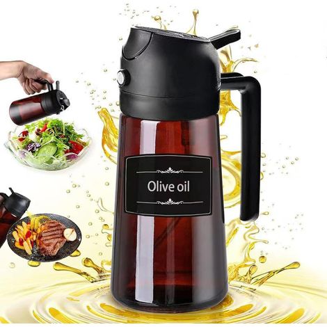 1 Pulvérisateur Huile 470ml Verre Anti-UV, Distributeur 2en1 Cuisine, Air Fryer, BBQ