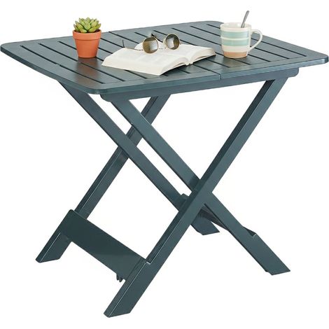 Dmora - Tavolo da esterno 0, Tavolo rettangolare pieghevole da campeggio, Tavolo da giardino multiuso, 100% Made in Italy, Cm 80x72h70, Verde