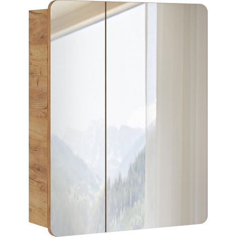 Spiegelschrank 60 cm LUTON-56 in Wotan Eiche Nb. Nb. B/H/T ca. 60/75/16 cm (1/3)