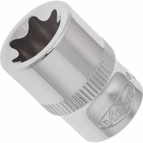 VIGOR Innenvierkant Antrieb 10 = 3/8 Zoll TX Steckschlüssel-Einsatz Außen TX Profil V2146 Vierkant hohl 10 mm (3/8 Zoll) Außen TX Profil E 16 Gesamtlänge: 28 mm (1/3)