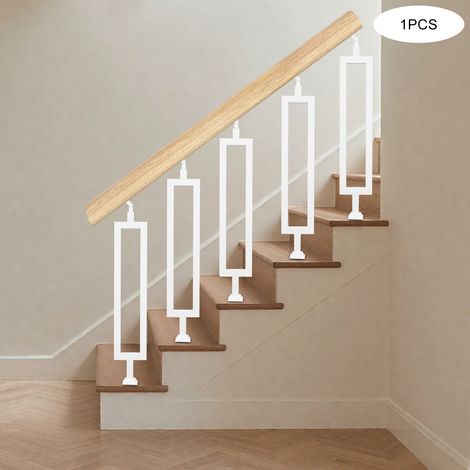 Balustrade en acier inoxydable de 85 cm, main courante antidérapante pour escalier, main courante pour escalier à colonnes, rectangulaire, adaptée aux villas, intérieurs, balcons, blanc (1/5)