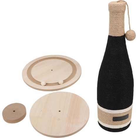 Pot à gratter en bouteille, jouet pour chat, griffoir Vertical interactif avec boule suspendue pour le divertissement (1/5)