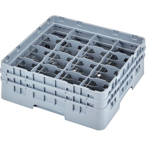 Casiers lavage pour tasses - Haut max 14.9 cm - 50 x 50 x 18.4 cm - Gris Clair - Lot de 4 - Cambro