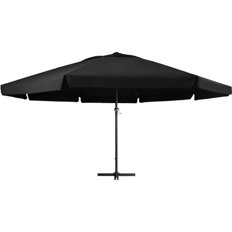 Maison Exclusive - Parasol de jardin avec mât en aluminium 600 cm noir (1/5)
