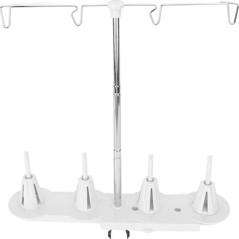 Support de bobines de fil multifonctionnel en plastique et acier inoxydable, hauteur réglable, pour machine à coudre (4 bobines). (1/5)