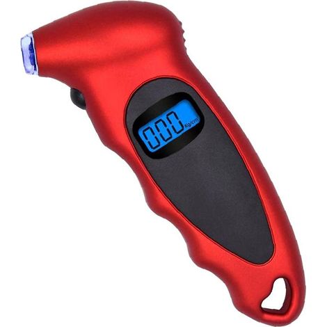 Manomètre Numérique Pneus - Écran LCD Rétroéclairé - Plage 0-100 PSI / 0-6,85 BAR / 0-690 KPA / 0-7 KG/CM² - Design Ergonomique Antidérapant - 1 Pièce