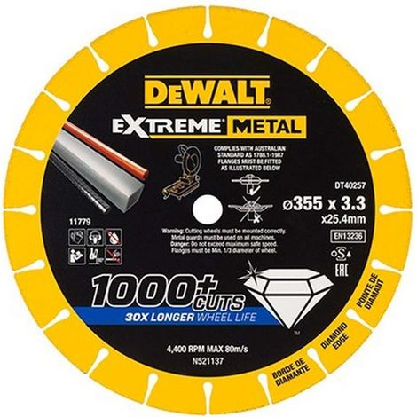 Disco di taglio DeWalt Extreme Metal 355 mm argento