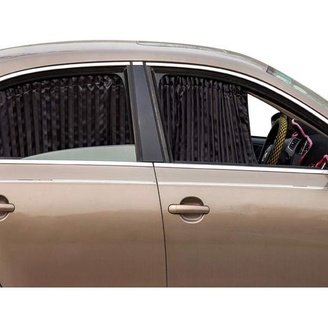 Lot de 4 rideaux occultants noirs pour voiture protection solaire et intimité dans véhicule (1/5)