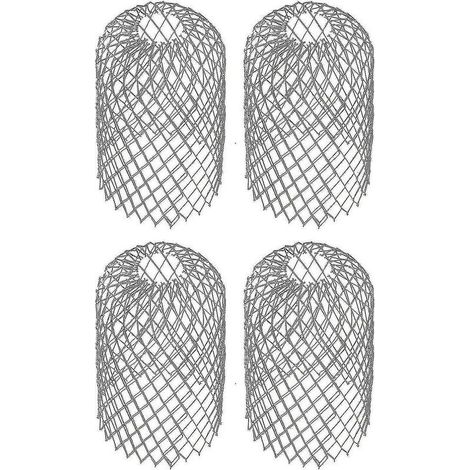 Lot de 4 grilles de protection de gouttière en acier inoxydable à mailles fines, pratiques pour la descente de gouttière extérieure. (1/5)