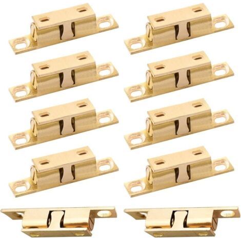 Rouleau à Billes en Laiton 10 Pièces Double Loqueteau à Bille, Rouleau Loqueteau Fermeture Pour Armoires Meubles D'armoire (1/4)