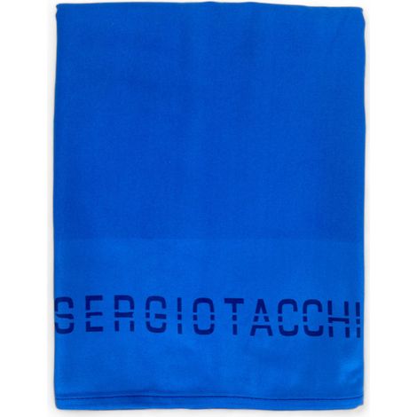 TELO MARE in morbidissima MICROFIBRA tinta unita MISURA GRANDE salva spazio SERGIO TACCHINI Blu