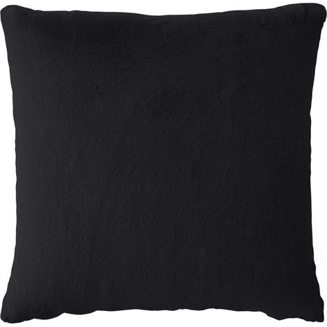 Oscar - coussin - en fausse fourrure - 60x60 cm - noir (1/4)