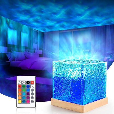 Projecteur aurore boréale LED, effet vagues océaniques rotatif, 16 couleurs avec télécommande, veilleuse décoration chambre enfant et fête (1/3)