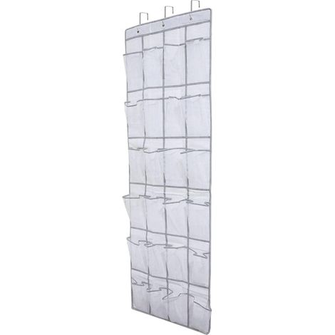 BRAVIX Range chaussures à suspendre sur la porte, sac de rangement suspendu avec 24 poches, rangement de chaussures suspendu, organiseur de suspension multifonction pour chambre à coucher, salle de ba (1/3)