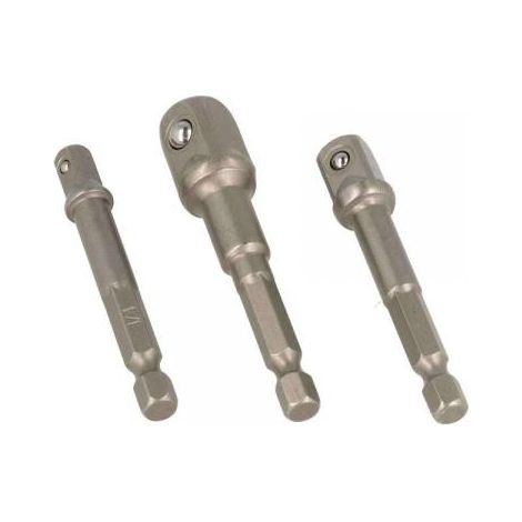 Adattatori da 50 mm. con attacco 1/4” per 1/4” 3/8” 1/2” 3 pz. (1/3)