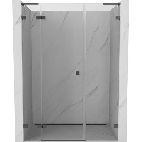 Mexen Lunar L porte de douche pivotante gauche 160 cm, transparent, gun metal - 834SL-160-050-95-00-L (1/5)