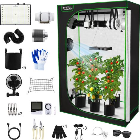 Chambre de Culture 120x60x180cm (2x4ft) – Kit Complet avec Tente et Lampe LED Spectre Complet (1/5)