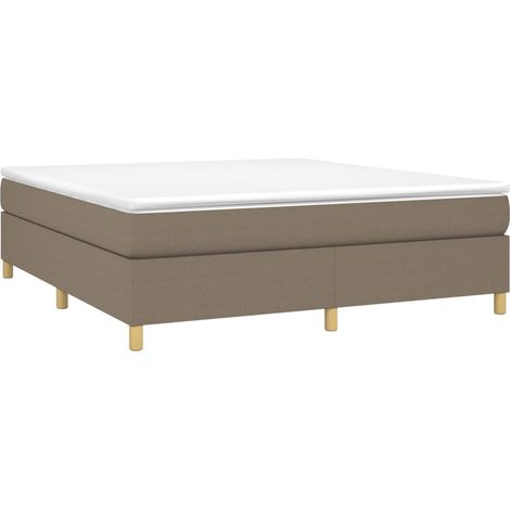 Sommier à lattes de lit avec matelas Taupe 160x200 cm Tissu vidaXL (1/5)