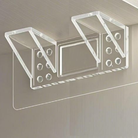 Supports d'étagères Autocollants Support Etagere Invisible Fixation étagère Sans Percer Adaptés Aux Armoires Et Aux 7 x 15 cm 12 pièces (1/4)