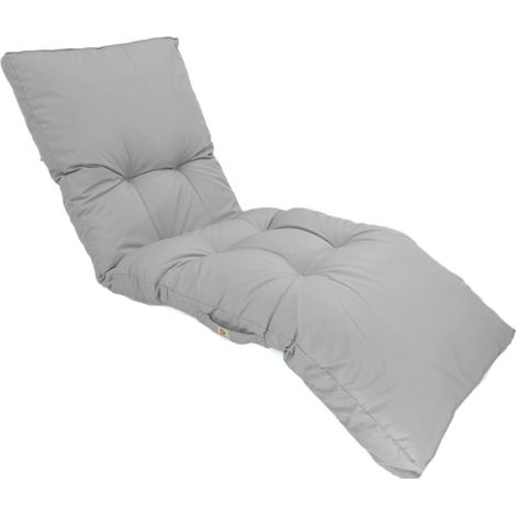 Coussin bain de soleil 185 x 55 cm – Polyester Oxford déperlant – 5 attaches pour fixation – Confort optimal pour transats