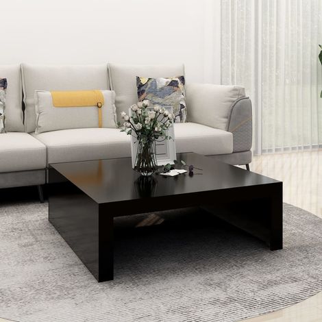 Table basse, Table de Salon, Table d'appoint, Design Moderne Noir 100x100x35 cm Aggloméré XZZ62536746 (1/5)