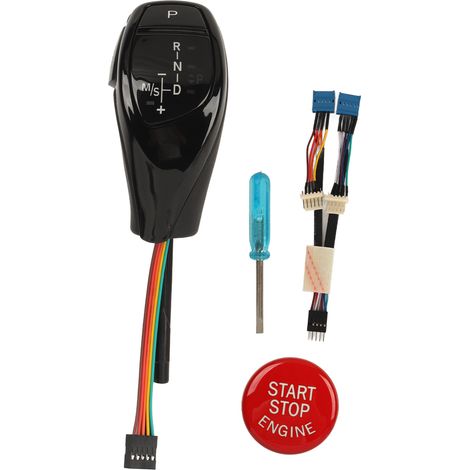 Pomello del cambio a LED Toivize per BMW Serie 6 E63 E64, nero lucido, pulsante di avviamento (1/5)
