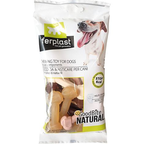 Ferplast NATURAL BONE BAG Gioco da masticare per cani ai gusti misti - 16 pz. Variante XS - Misure: 13 x 3 x h 26 cm -