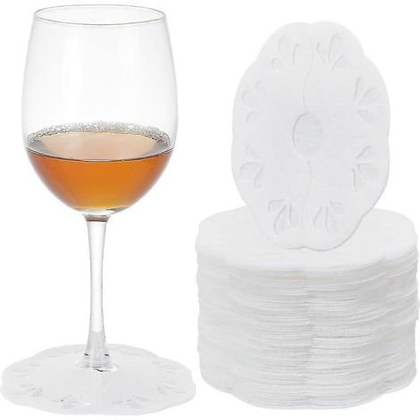 Lot de 16 sous-verres en feutre de 114 cm de large pour verres à vin blancs. (1/5)