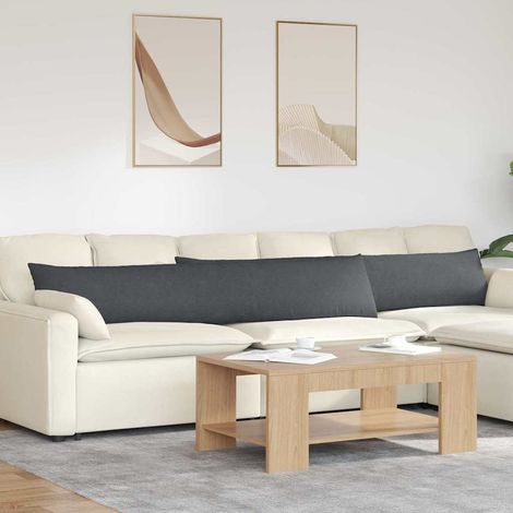 Sofakissen 2 Stück Dunkelgrau 200 x 40 cm Cordstoff