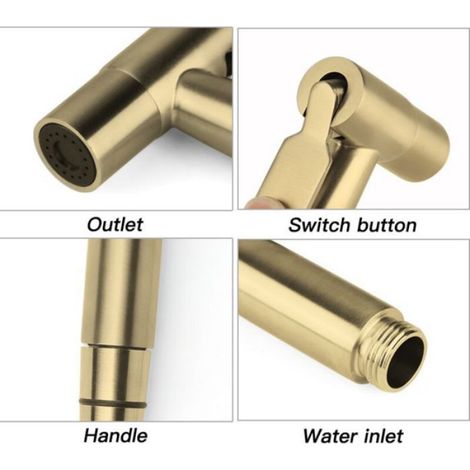 Douchette bidet WC - Unbrand - Acier inoxydable et ABS - Longueur du tube 150 cm - Installation facile (1/5)