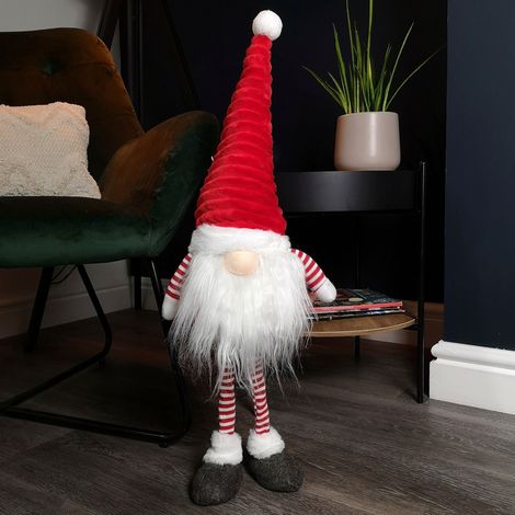 67cm Standing Plush Christmas Gonk with Grooved Hat in Red (1/5)