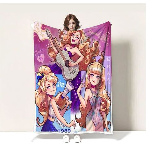 Couvertures en Molleton de Flanelle Taylor Swift,Couvertures Moelleuses Douces,Couverture de Canapé Lit Enfants,130150CM, A16 (1/4)