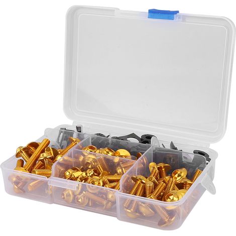 Kit de 177 vis pour carénage de moto, boulons M5 M6 universels, compatibles Yamaha sportbikes, couleur or (1/5)