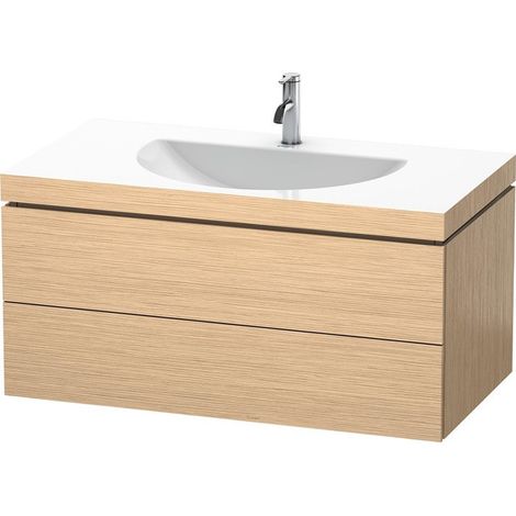Lavabo meuble Duravit DARLING NEW 1000x540mm sans trop plein 1 trou de robinetterie chêne brossé