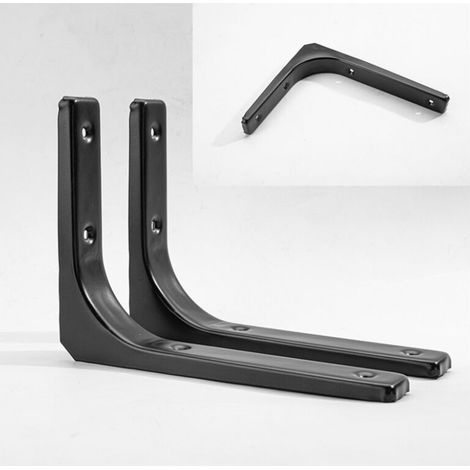 Lot de 2 supports muraux, équerres de fixation en L pour étagères, meubles suspendus (cuisine, chambre, placard) KLB