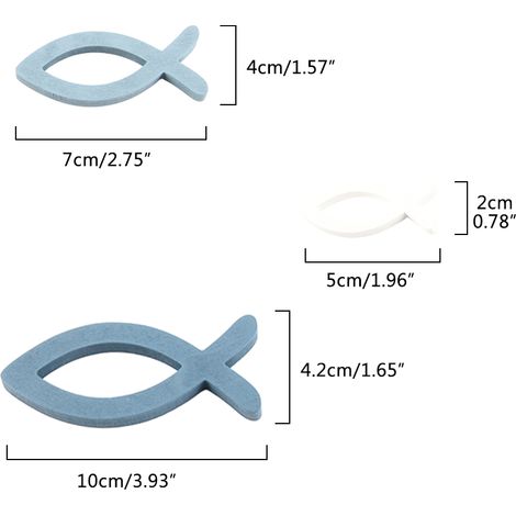 Ensemble de 9 poissons décoratifs en bois (3 tailles disponibles) pour baptême, communion et mariage (garçon/fille). (1/5)