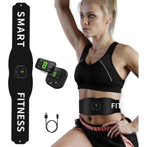 EMS-Muskelstimulationsgürtel für die Bauchmuskulatur, Stärkung der Bauchmuskulatur durch Vibration, Gewichtsreduktion und Körpermassage - Fitness04093-AquaForge