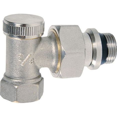 Raccord radiateur coude de réglage 1/2'' – Joint inclus – Pour installations chauffage – Compatible avec Caleffi