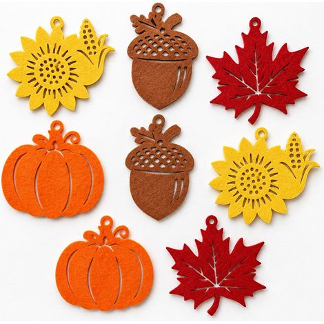 Décorations suspendues en feutre, ornements d'automne pour Halloween Thanksgiving, motifs de récolte, décoration de fête intérieure extérieure (1/5)