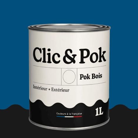 Peinture Bois Extérieur – POK BOIS - 1L - RAL 5010 - Bleu gentiane- Résistante aux intempéries - Ne s'écaille pas (1/4)